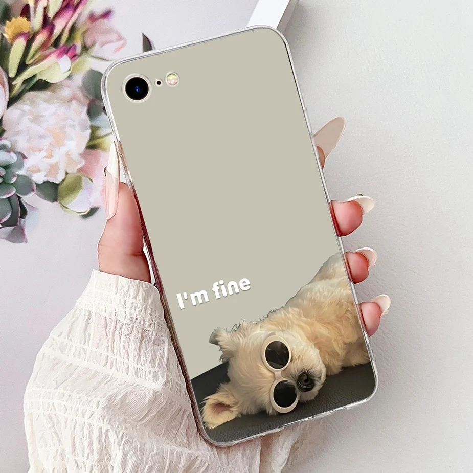 Cute Cat Painted Clear Silicone Soft Slim Phone Case