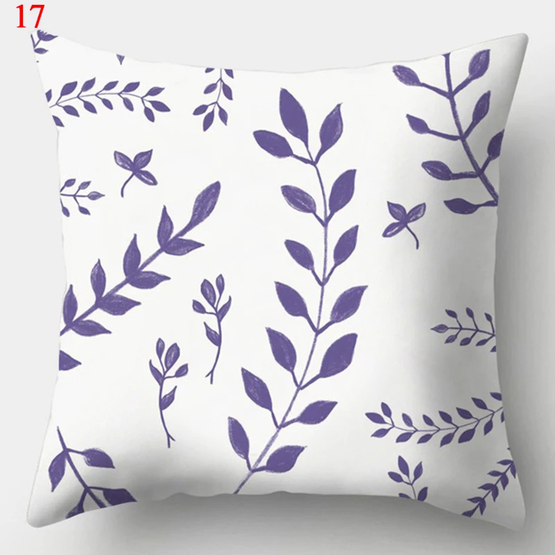 45x45cm Purple Geometric Print Pillow Covers Decorative Square Cushion Cover Polyester Throw Pillow Case for Home Sofa Decor 