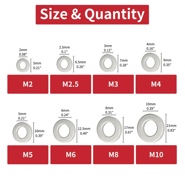 Rondelle Piatte M10 Acciaio Inox A2 - 30 Pezzi 20x10x2mm Per Viti E Bulloni - Foto 9