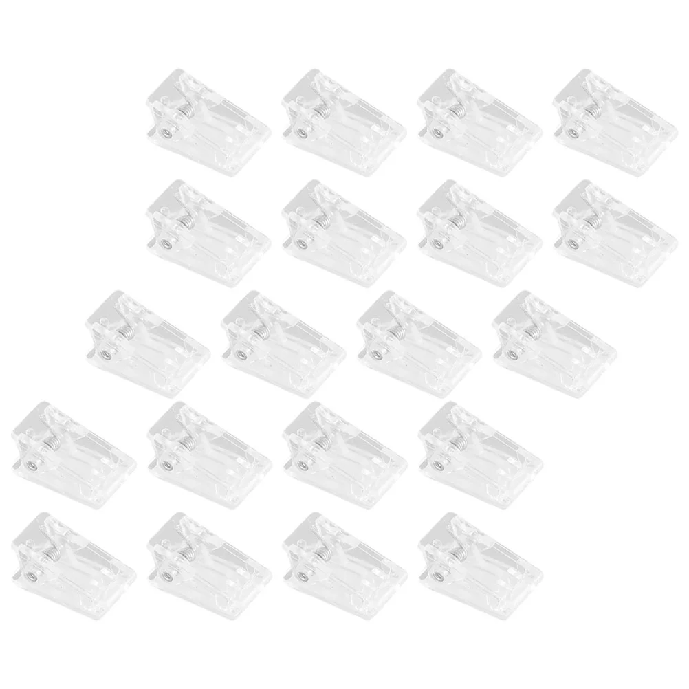 

20 Pcs Transparent Photo Folder Tapestry Wall Clips Plastic Badge Name Cards Adhesive Self Id Holders