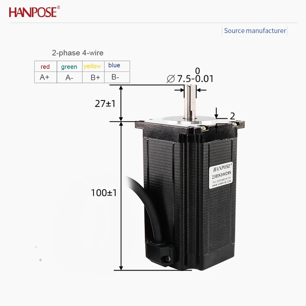 NEMA23 23HS10028 스테퍼 모터 2.6N.m 2.8A 2상 4선 3D 프린팅 액세서리 모터 제조업체 직접 판매