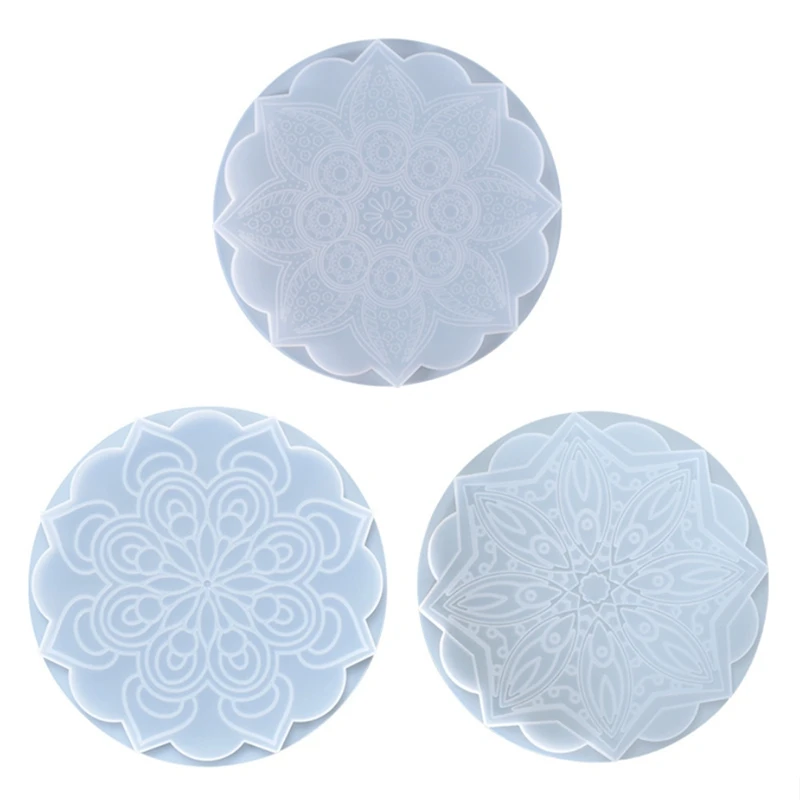 

DIY Mandala Flower Coaster Silicone Mold,Coaster Resin Clay Mold Crafts Tools Molds For Cup Mats,Coasters,Bowls