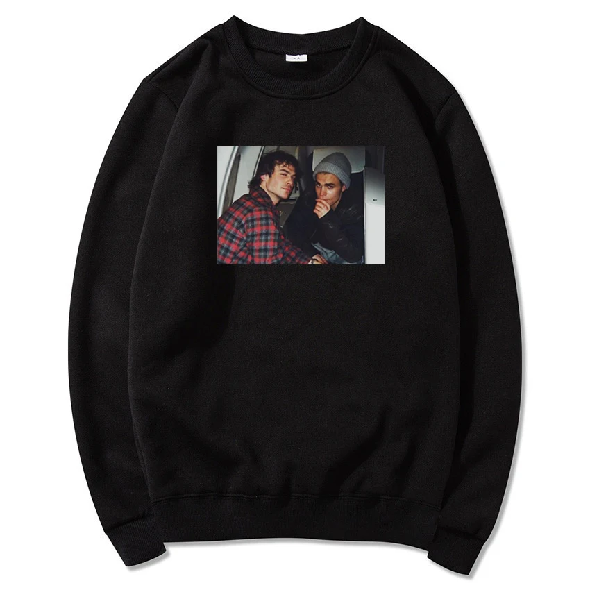 Vampire Diaries Felpa Salvatore Brothers Graphic Pullover Ryan E Damomo Salvatore Mystic Falls Felpe Regalo Per I Fan