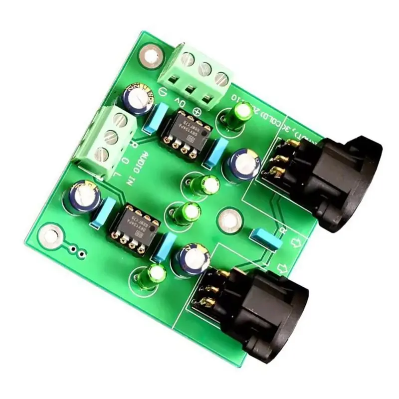 DIY 증폭기 모듈용으로 조립된 Hifi DRV134PA 2.0 듀얼 채널 싱글 엔드-밸런스드 컨버터 전원 공급 장치 ± 12V-A86G
