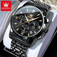 OLEVS 3639 Top Brand Original Luxury New Quartz Watch Stainless Steel Watch For Men Waterproof Luminous Moon Phase Mens Watch