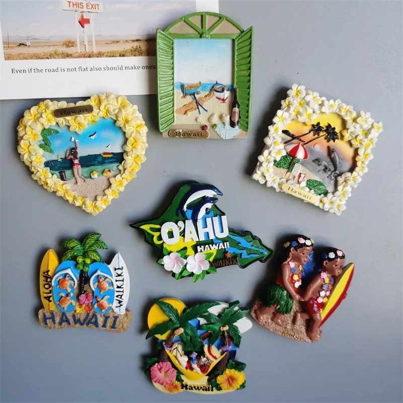USA Fridge Magntes Hawaii Maui O'AHU Saipan Tourist Souvenir Home Decoration Gifts