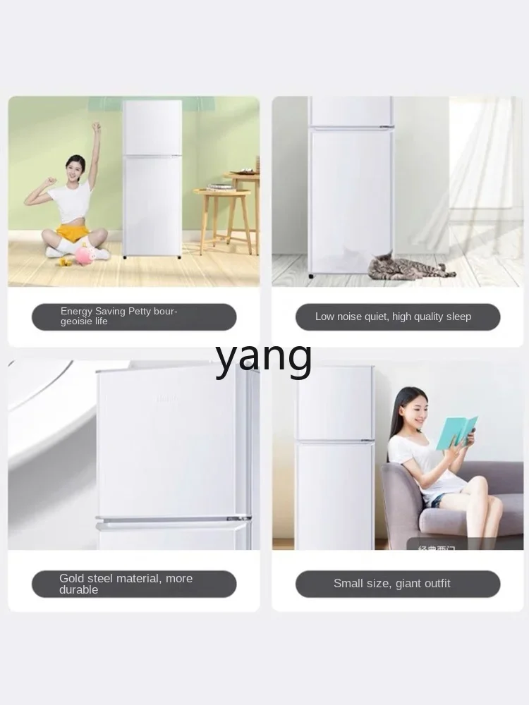 L'm'm Double-Open Two-Door Refrigerator White Small Household Fresh-Keeping Refrigeration