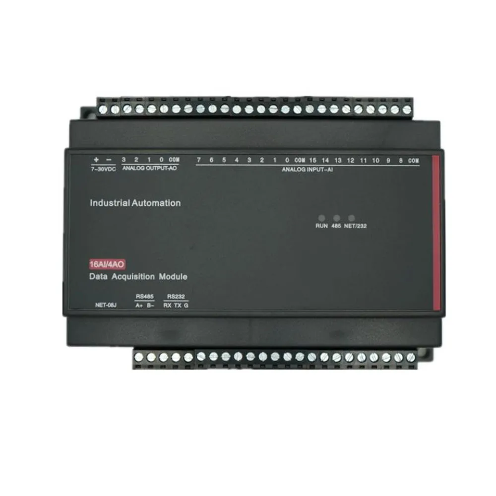 

RTU-308J 16AI, аналоговый сбор 4AO, аналоговый выход RS485 RS232, модуль Modbus RTU, модуль расширения автоматизации ввода-вывода