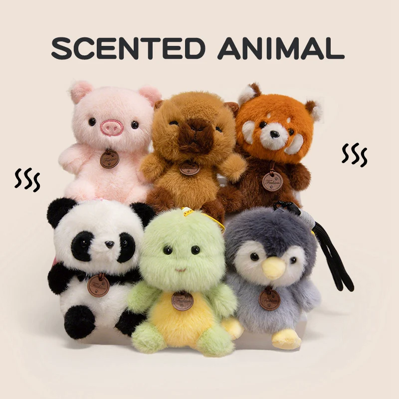 Soft Plush Cute Animal Pendant Dolls - Panda Fox Sloth Cat Dinosaur Bunny Capybara Pig Stuffed Toys for Children Gifts