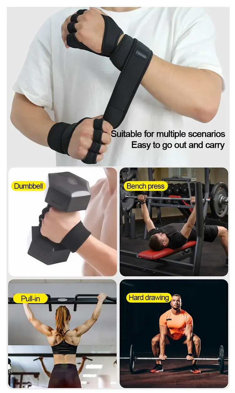 Training Sport Handschuhe für Männer Frauen Workout Handschuhe Fitness Bodybuilding Gewichtheben Gym Hand Handgelenk Palm Schutz Handschuhe – Detail 4