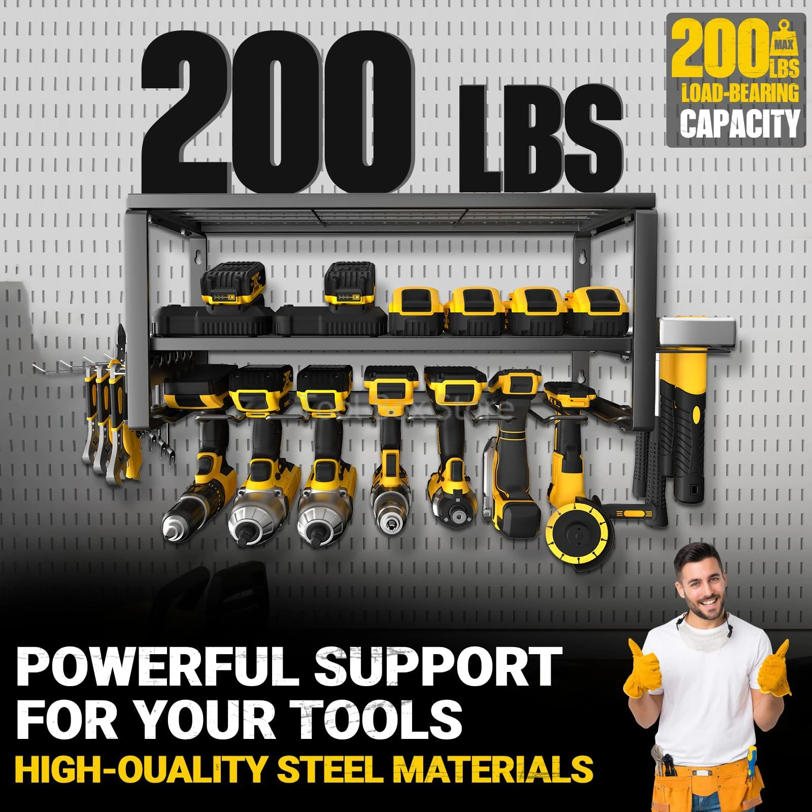 Power Tool Organizer Rack Wall Mounted Handheld Electric Drill Holder Floating Tool Shelf Screwdriver Storage Rack for Garage tool organizer wrench organizer wrench holder screwdriver organizer power tool holder