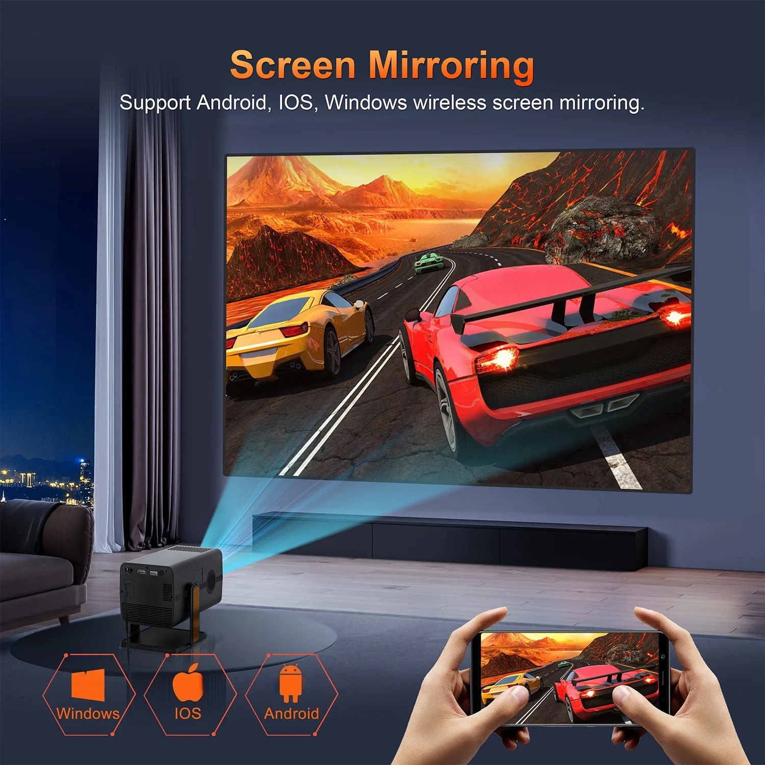 XNANO 네이티브 1080P 4K 프로젝터 안드로이드 13 WiFi 6 블루투스 5.2 자동 초점 키스톤 돌비 오디오 음성 제어 홈 시네마 빔프로젝터