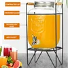 Hot Selling 4L Glass Mason Jar with Metal Lids, Metal Stand And Tap For Lemon Water 4