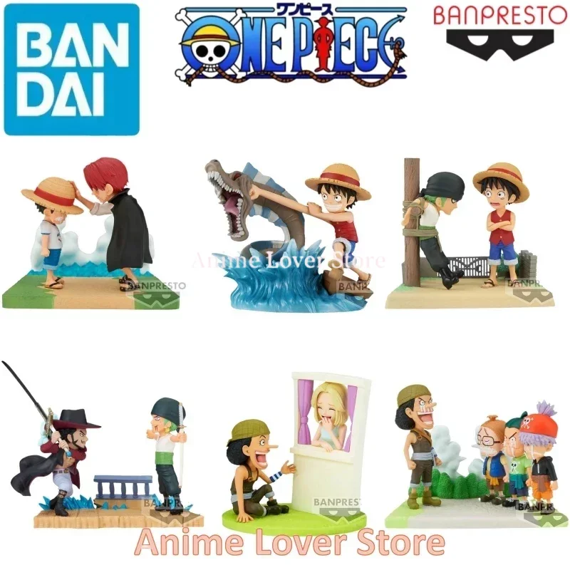Bandai оригинальные слитные WCF журнальные истории Luffy Shanks Властелин побережья Zoro Mihawk Usopp Kaya Аниме Фигурки игрушки для детей подарок