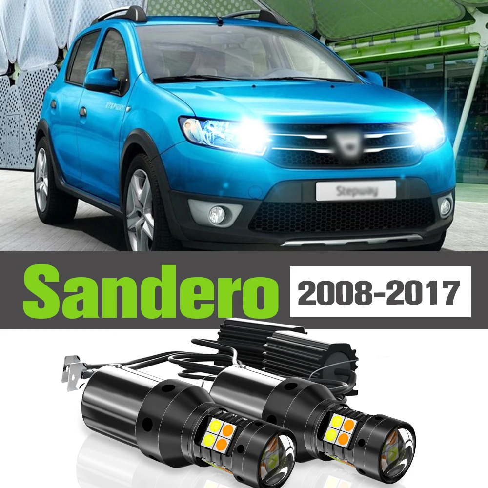 

2x LED Dual Mode Turn Signal+Daytime Running Light DRL Accessories Lamp For Dacia Sandero 2008-2017 2010 2011 2012 2013 2014