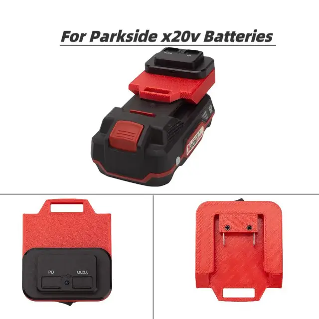 Adaptador Para Batería Parkside X De 20V - Con Fusible Y Cable De 12.5 Pulgadas Para Proyectos DIY