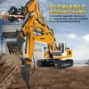 Double E E561 RC Excavator 1/16 Alloy 3 In 1 Hammer Bucket Gripper With Mini Basketball Engineering Vehicle Kids Toys Boys Gift 4