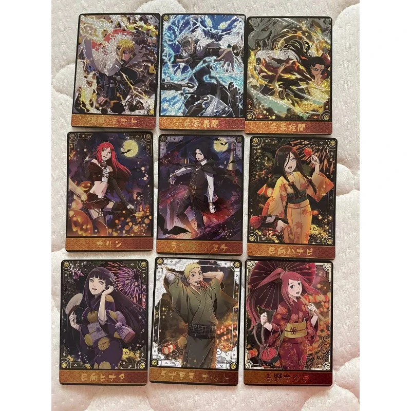 

9pcs/set Naruto Shippuden anime game peripheral DIY flash card Naruto Hyuga Hinata Hanabi Sakura toy collection birthday gift