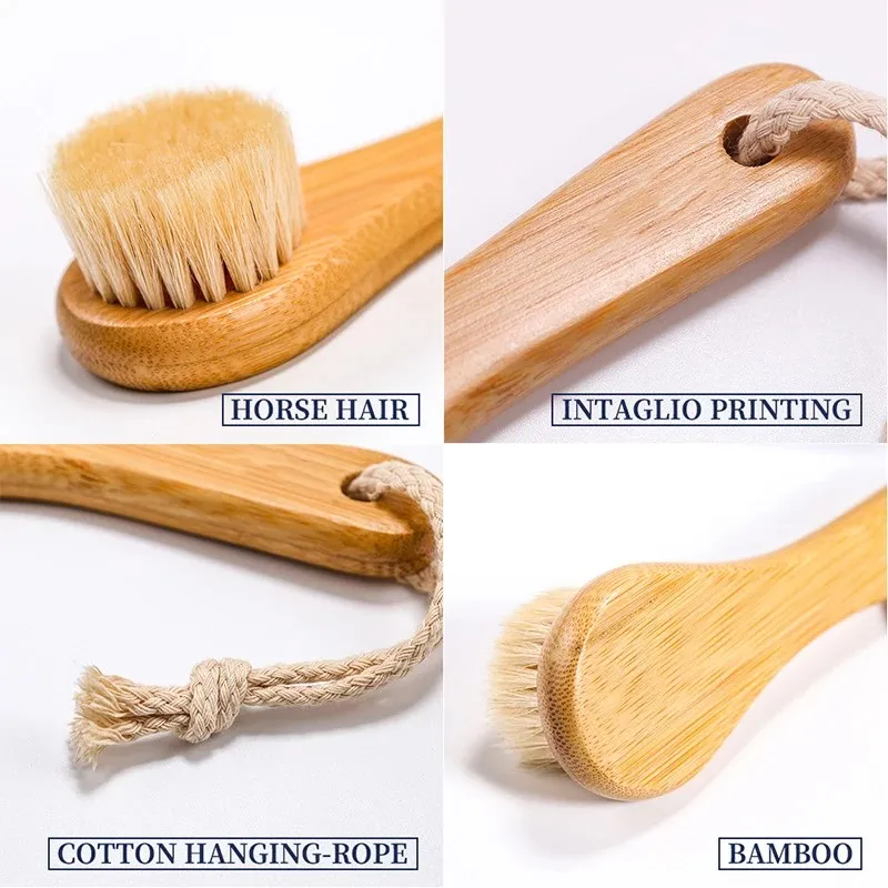 Portable Soft Bamboo Hair Facial Cleansing Brush – Deep Clean & Massage Tool