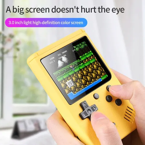 레트로 휴대용 미니 휴대용 비디오 게임 콘솔, 컬러 LCD, 어린이 컬러 게임 플레이어, 500 게임 내장, 8 비트, 3.0 인치 4