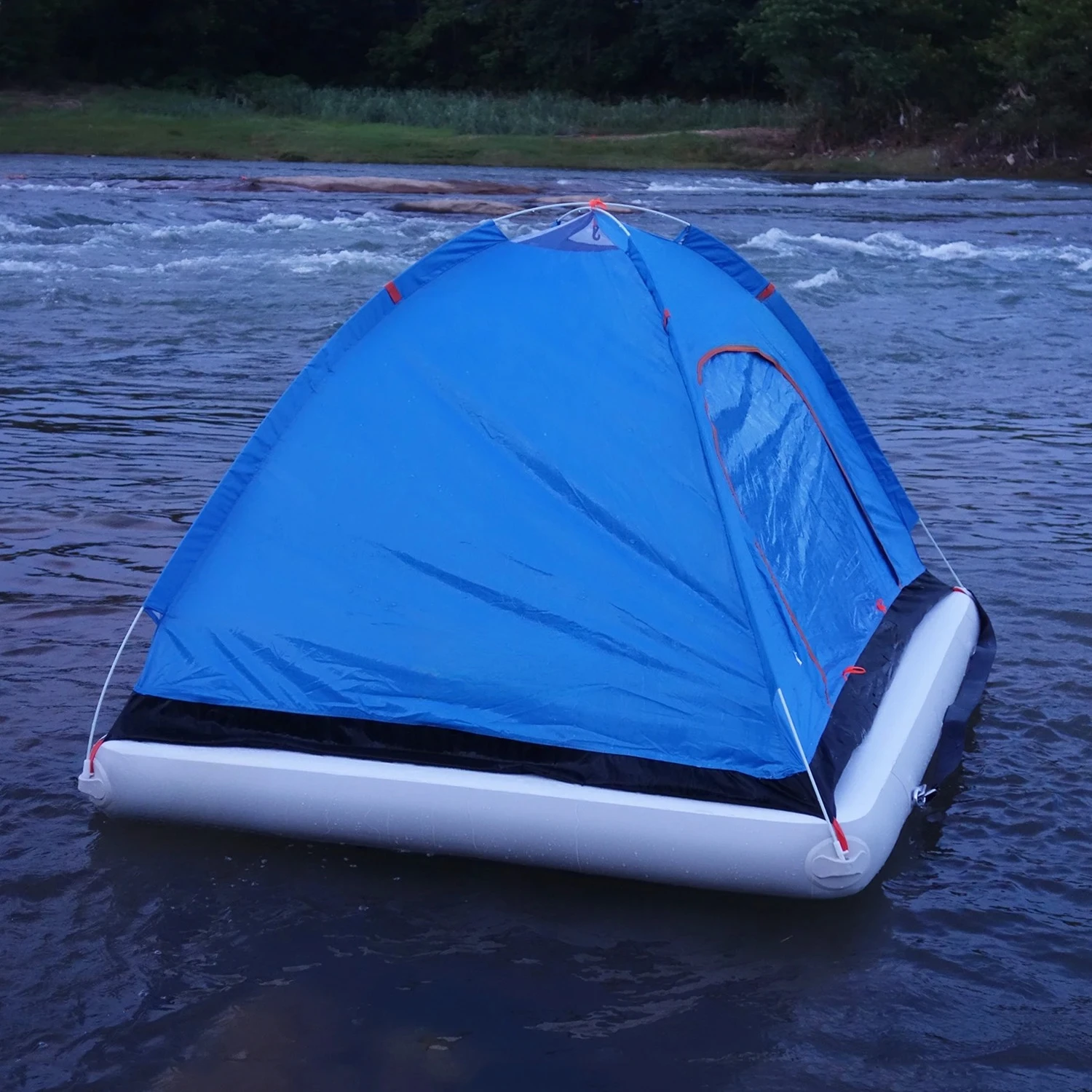 Water Fun Water Play Equipment Pvc Air Pontoon Inflatable Platform Boat Floating Dock With Tent For Fishing