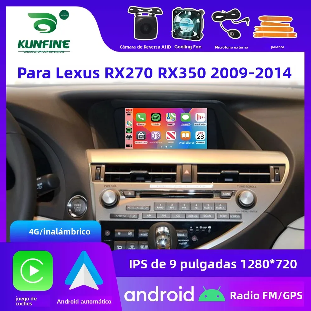 Radio Android para Auto Lexus RX270 2009-2014, Estéreo 2Din Octa Core, Reproductor con Navegación GPS, Pantalla IPS, Carplay, Android Auto 1