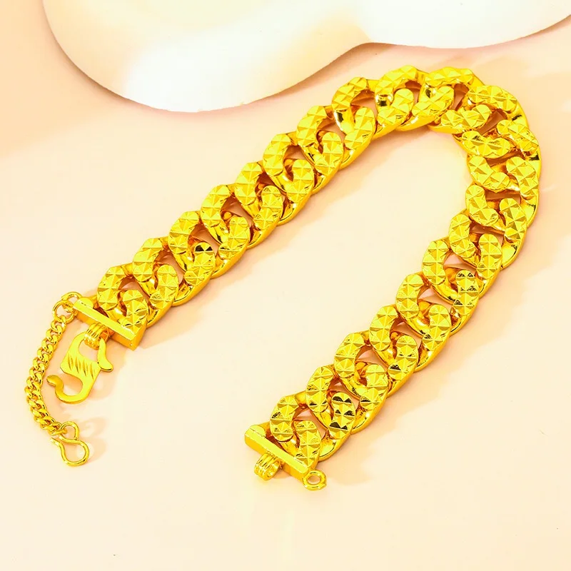 Popular 9999 Pure 24K Real Gold Jewelry Men and Women Classic Gold Bracelet Luxury Gold Jewelry Gift Bracelet - 4