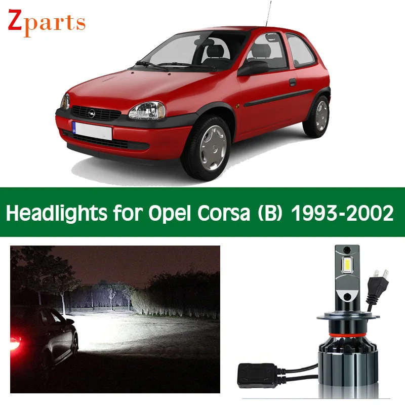 Car-Bulbs-For-Opel-Corsa-B-LED-Headlight-Headlamp-Low-High-Beam-Canbus ...