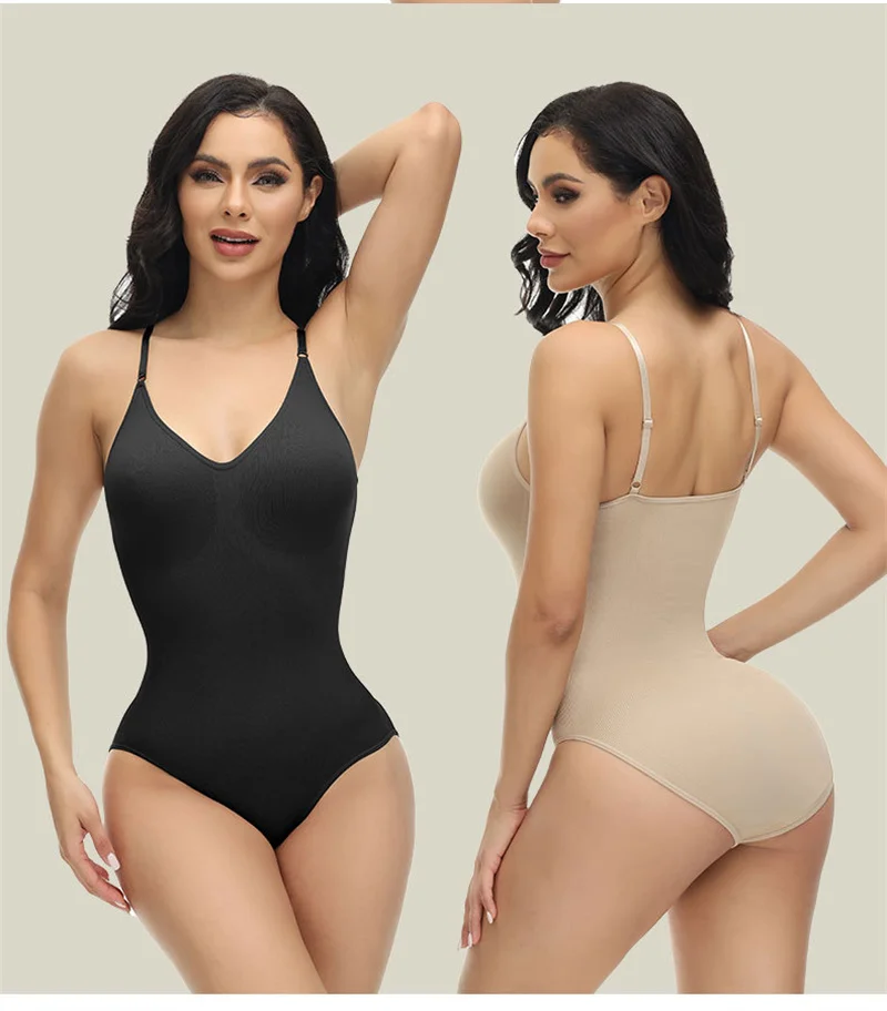 V Neck Spaghetti Strap Compression Body Suits