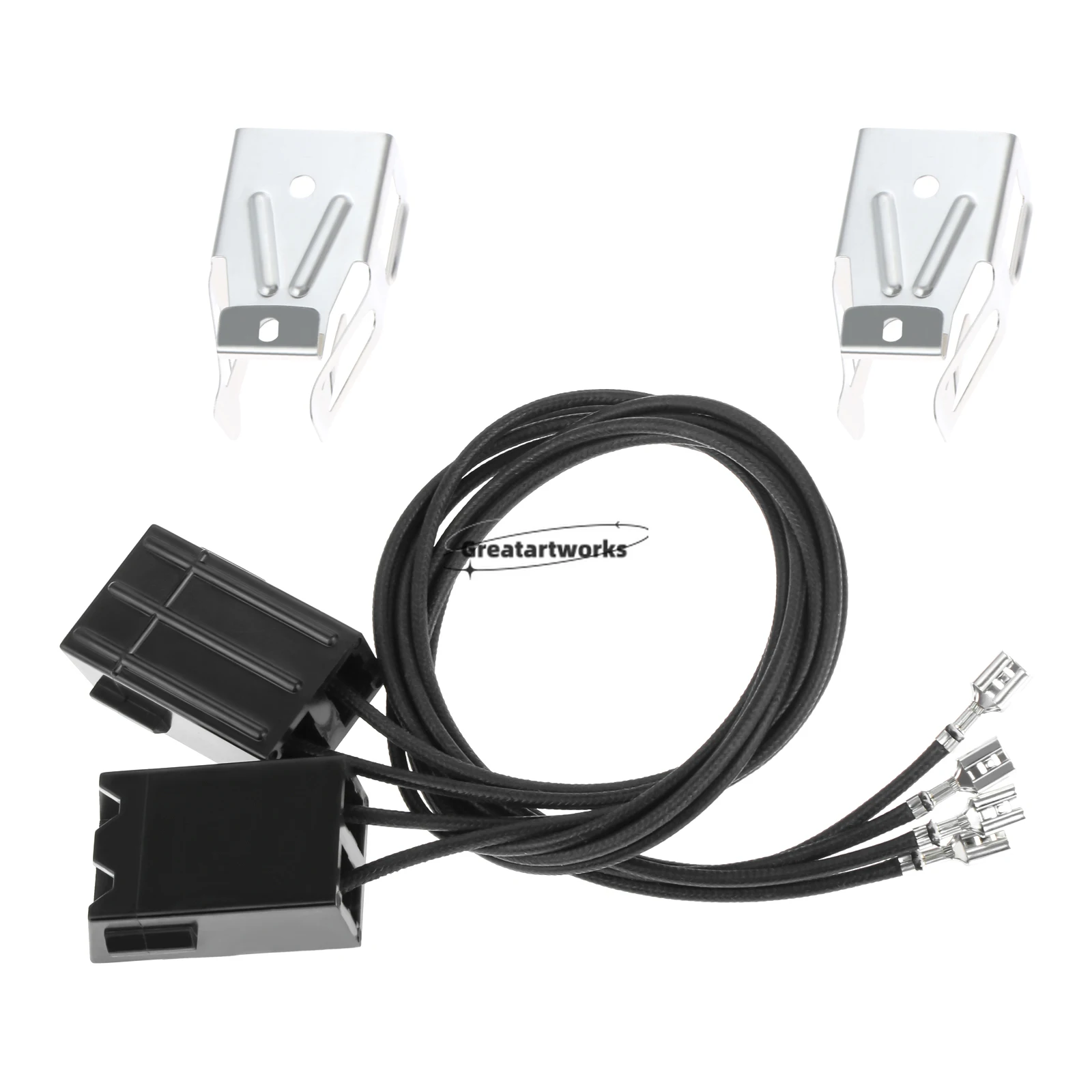 4sets Element Receptacle and Wire WB2X8228 fit for General Electric/Hotpoint/Kenmore AP2013499 PS242972 WB62X5401 WB62X5405