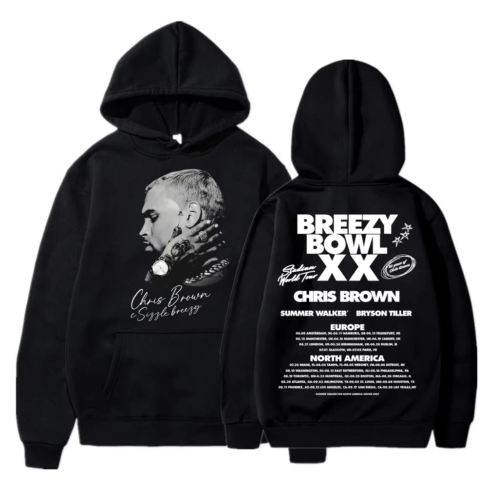 Chris Brown Breezy Bowl XX hoodie front portrait print