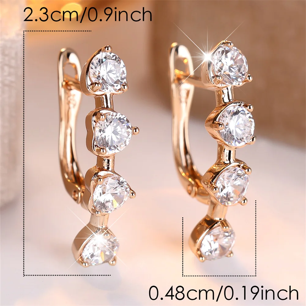 Antique Black Crystal Rainbow Round Stone Hoop Earrings For Women Vintage Gold Color Ear Buckle Wedding Jewelry Versatile Gifts