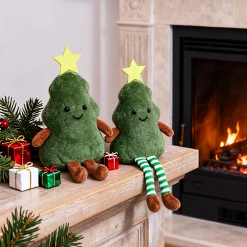 Christmas Tree Decoration Pendant Cute Plush Christmas Tree Doll For Cabinet Table Decor Home Party Decor Gifts Avocado Doll