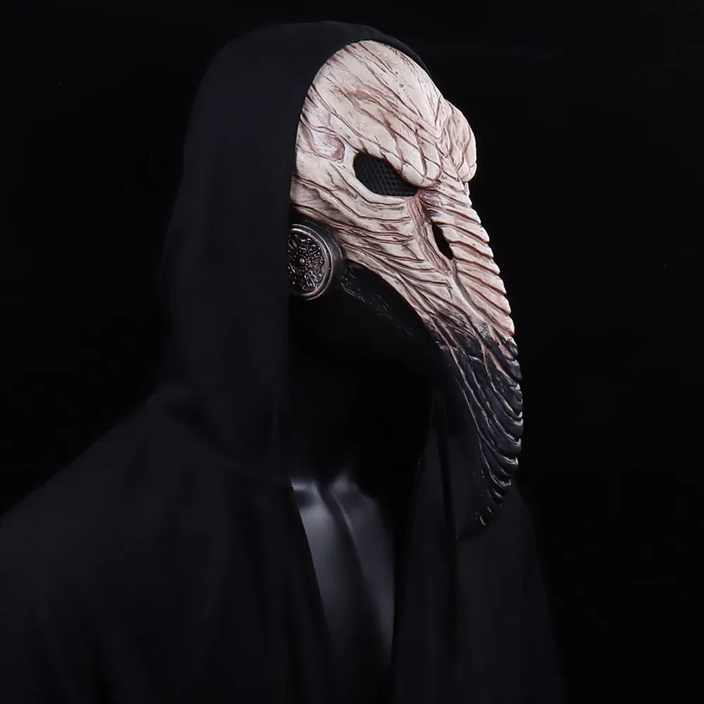 Steampunk Plague Doctor Mask Cosplay Long Nose Bird Beak Latex Helmet Carnival Masquerade Halloween Party Costume Props