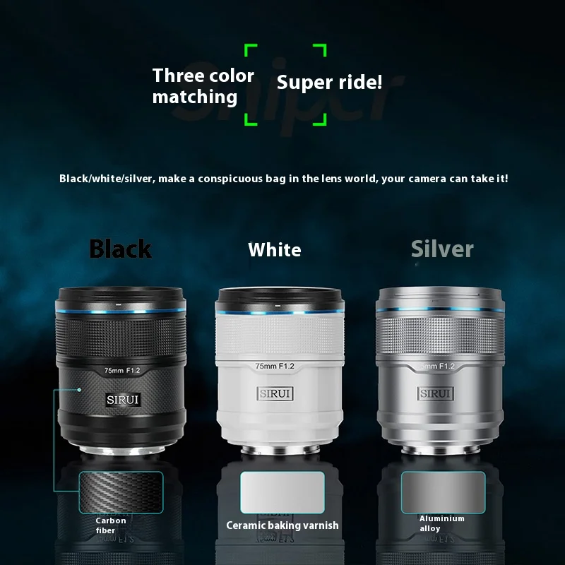 시루이 스나이퍼 시리즈 16mm 75mm F1.2 카메라 렌즈 APS-C 자동 초점 렌즈 (니콘 Z, E, 후지 X 마운트 카메라용)