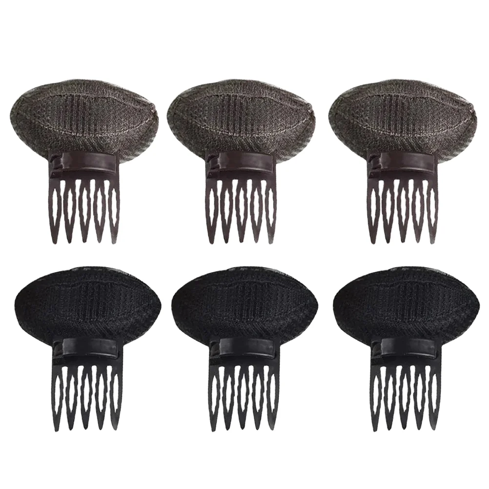 6 Pcs Bangs Pad Hair Bump Combs Hairpin Clips Volume Insert Plastic Abs