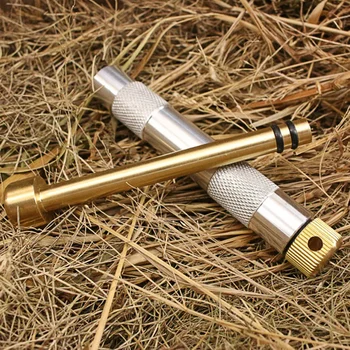 Brass Emergency Fire Tubes Practical Compression Outdoor Igniter Tube  Fire Start Piston Survival Tool Camping Equipment 1
