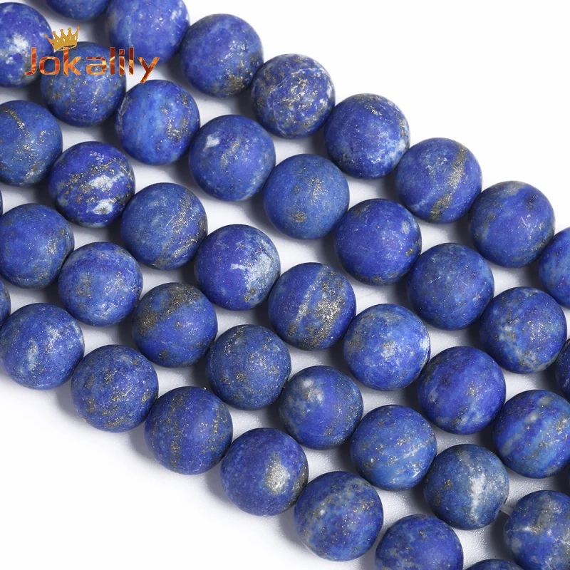 

Natural Stone Dull Polished Lapis Lazuli Stone Round Beads For Jewelry DIY Making Bracelets 4 6 8 10 12mm