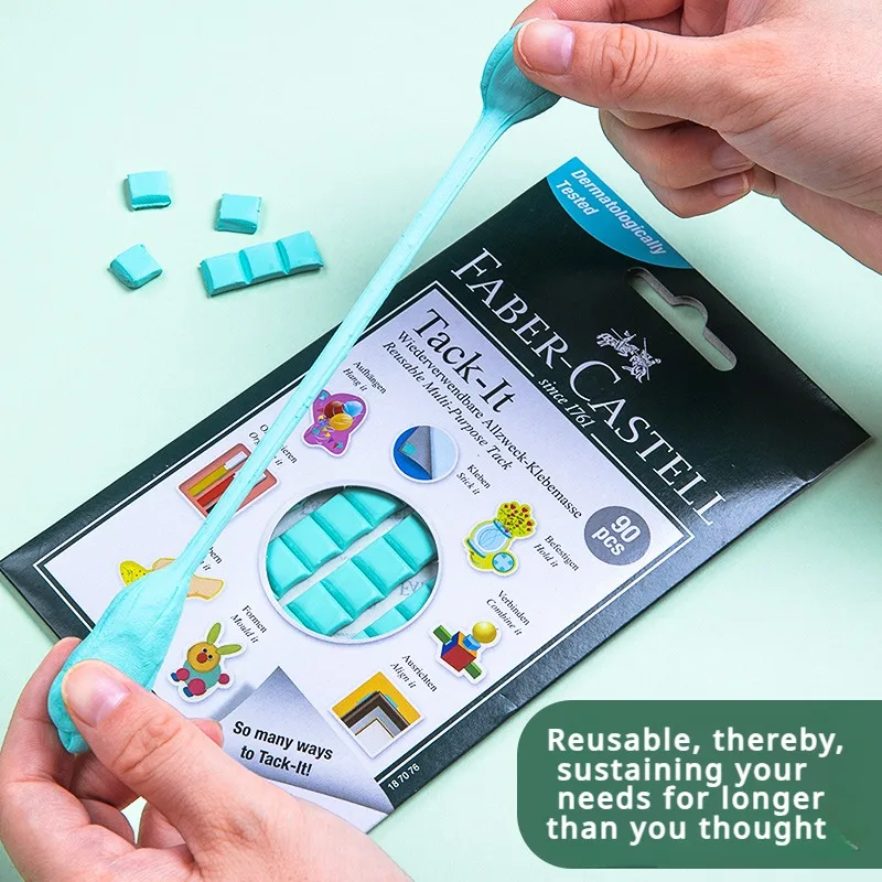 90Pcs Faber Castell Tack-It 다목적 접착제 Tacky Putty, 가정, 사무실 및 학교용 무독성 재사용 가능 및 탈착식 접착제