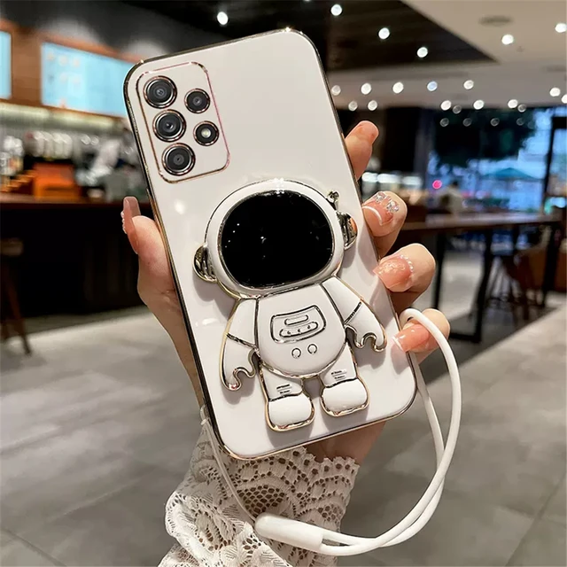 Funda de silicona con soporte de astronauta, cordón de mano, A53 para Samsung Galaxy, A13, A52, A72, A51, A71, A50, A12, A22, A32, A52s - Image 2