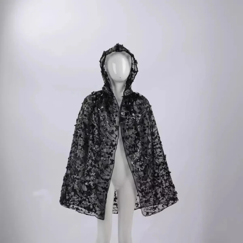 Halloween Cape Sequins Round Neck Princess Cape Children's Accessories Children's Clothing Summer Princess Series