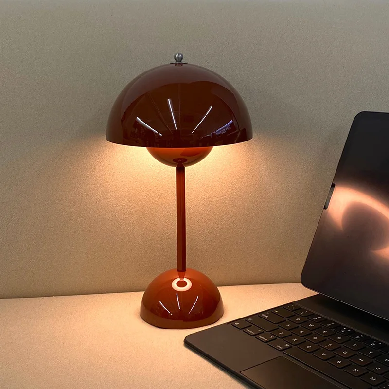

Simple Modern Decoration Mushroom Flower Bud Rechargeable LED Table Lamps Desk Bedroom Dining Touch European Style Night Light