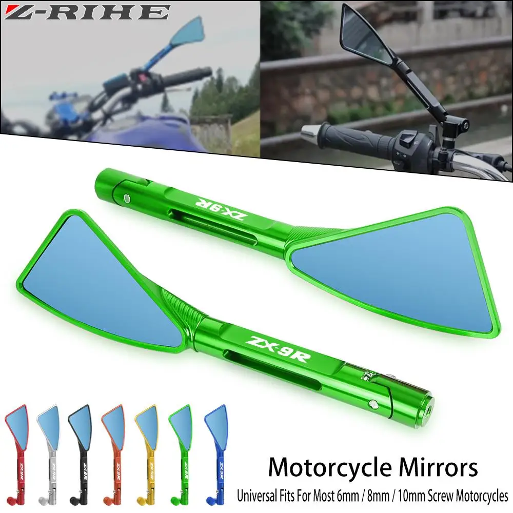 

Universal Motorcycle CNC Aluminum Rearview Side Mirrors 8mm 10mm For KAWASAKI ZX9 ZX-9 ZX9R ZX-9R ZX 9R 1994-2002 1995 1996 1997