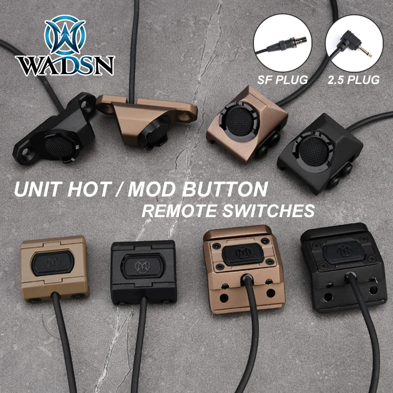 

Tactical UNIT ModButton Hot Button Pressure Remote Switch Mlok Keymod 20mm Rail For Surefir M300 M600 DBAL-A2 PEQ15 2.5 SF PLUG