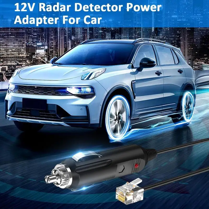 

Radar Straight Power Cord 12V 2A Adapter Cord To Rj11 Power Cable Straight Power Cord Connecting Cables Connect To Car For Radar