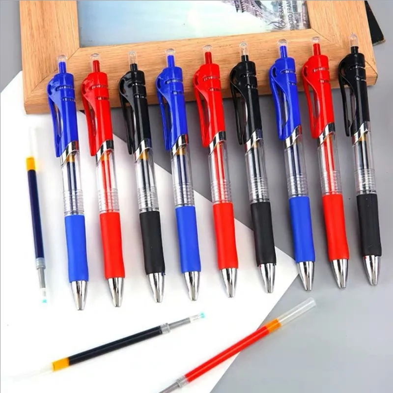 K35 press gel pen red, black and blue 0.5mm bullet sign pen along with refill office pen factory outlet электроника warp records autechre sign black vinyl 2lp