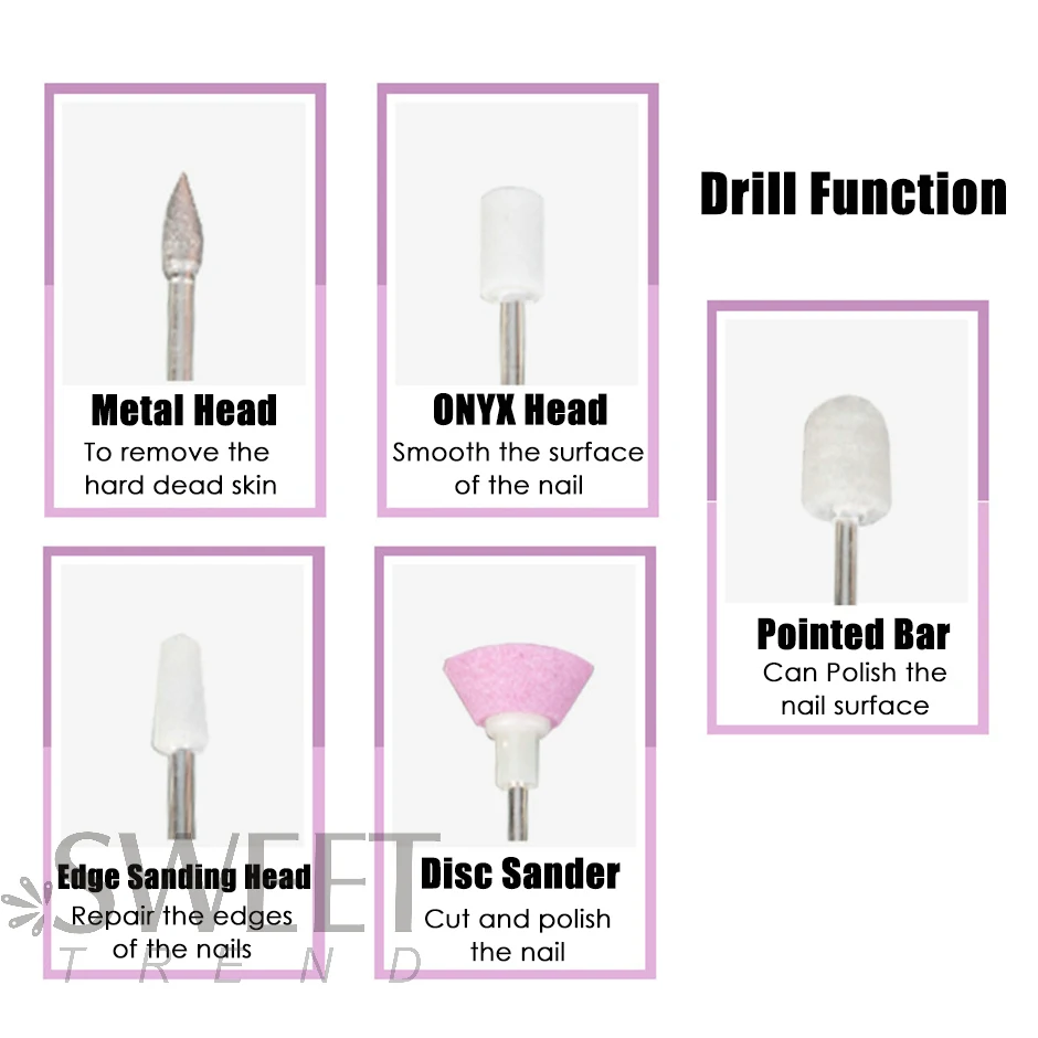 Electric Nail Drill Professional Electric Nails Drill Kit Remover Dead Skin Grind Polish Pen Portable Milling Cutter Manicure Pedicure Equipment S91