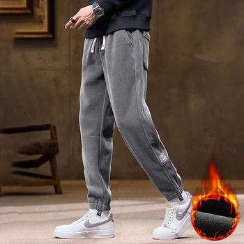 Trend-In Winter Corduroy Thermal Casual Pants Men's Loose Fit Warm Brushed Cold Warm Jogger Pants Lp0836