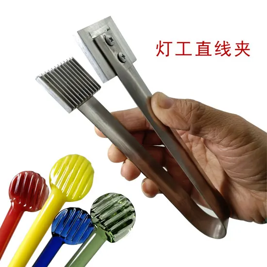 Square head elbow V-shaped head pointed round clamp tweezers glass tool thermoplastic glass