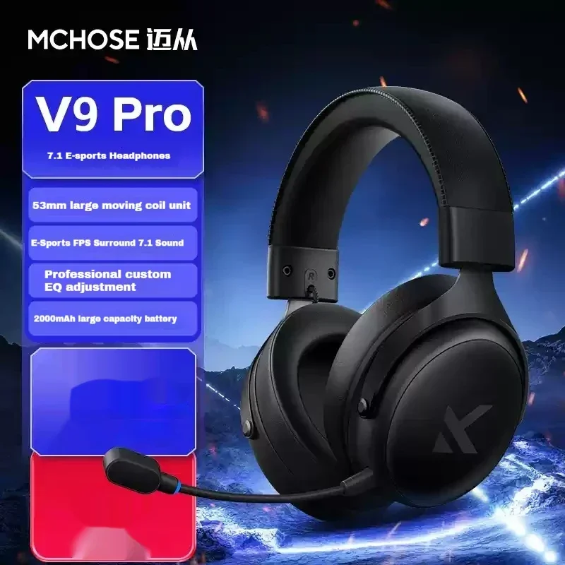 MCHOSE V9 Pro سماعات الألعاب الموسيقية 3-وضع لاسلك...